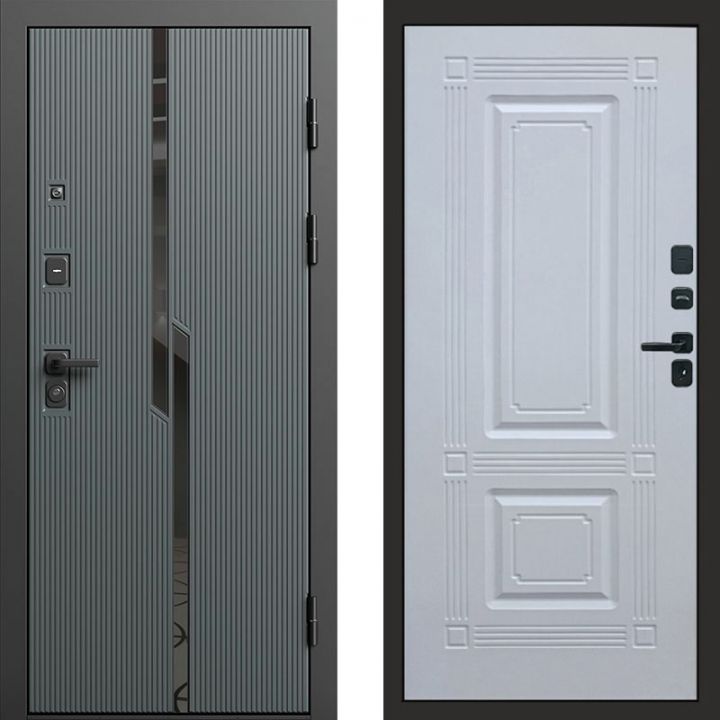 Входная дверь Termo-door Прайм Графит - Мадрид Белый софт