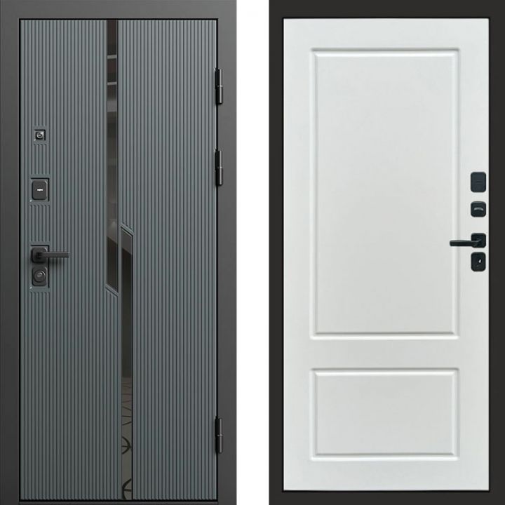 Входная дверь Termo-door Прайм Графит - Марсель Белый софт
