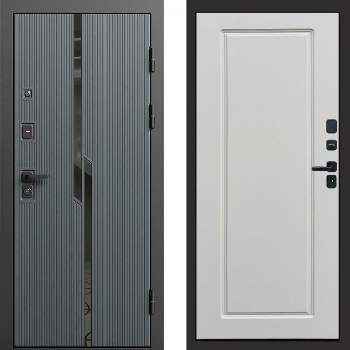Входная дверь Termo-door Прайм Графит - Гранд Белый софт