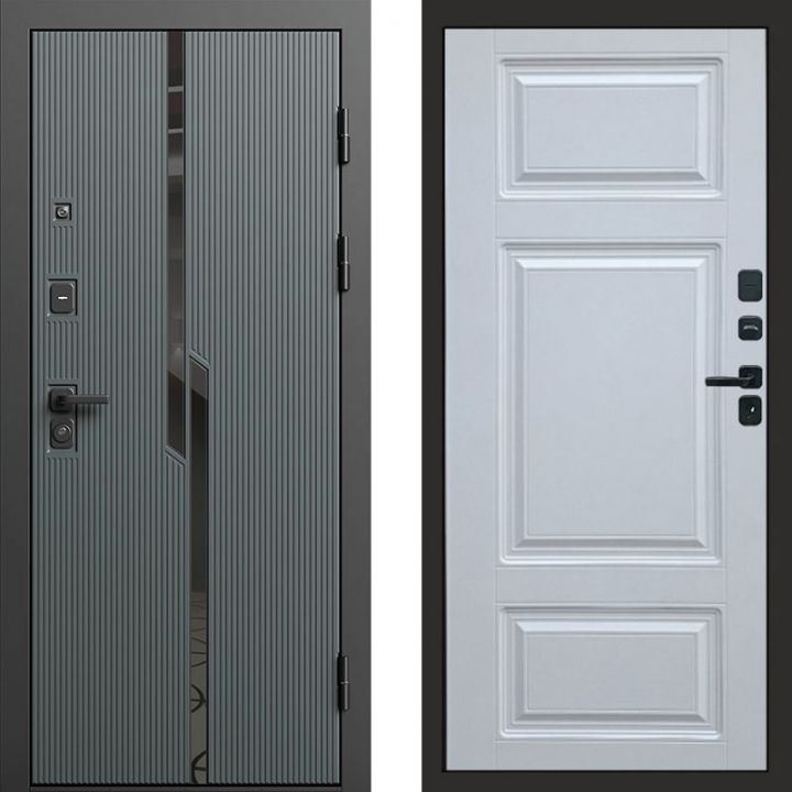 Входная дверь Termo-door Прайм Графит - Лион Белый софт