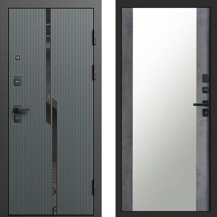 Входная дверь Termo-door Прайм Графит - Зеркало Бетон темный