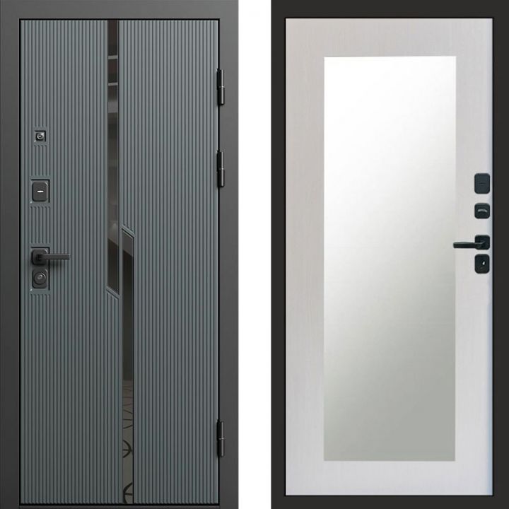 Входная дверь Termo-door Прайм Графит - Зеркало триумф Лиственница