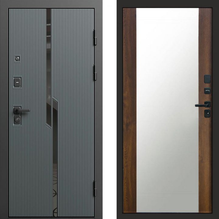 Входная дверь Termo-door Прайм Графит - Зеркало Дуб