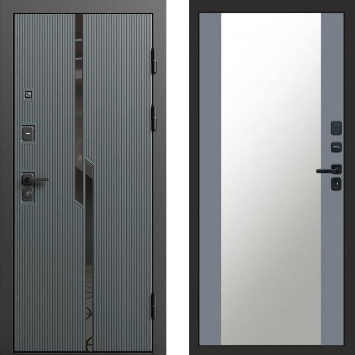 Входная дверь Termo-door Прайм Графит - Зеркало Грей софт