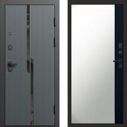 Входная дверь Termo-door Прайм Графит - Широкое Зеркало Фацет Черный кварц