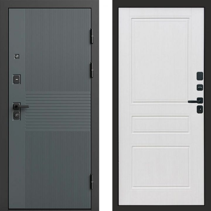 Входная дверь Termo-door Селект Графит - Классика Белое дерево