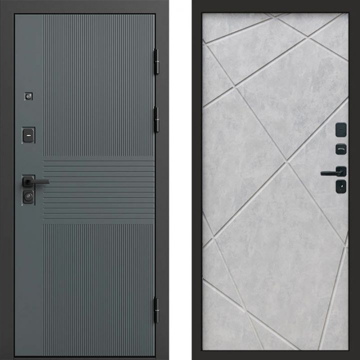 Входная дверь Termo-door Селект Графит - Лучи Бетон светлый