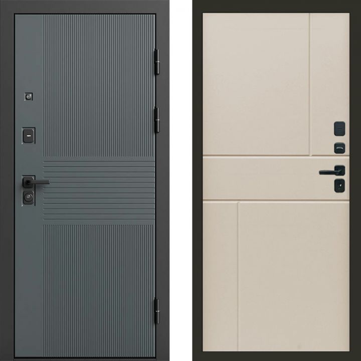 Входная дверь Termo-door Селект Графит - Горизонт Слоновая кость