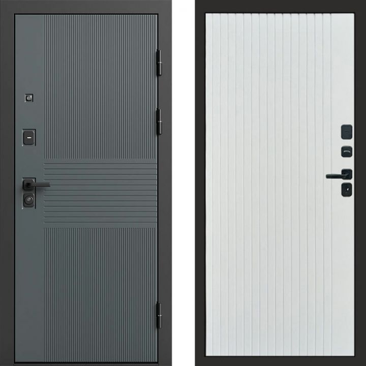 Входная дверь Termo-door Селект Графит - FLAT Белый софт