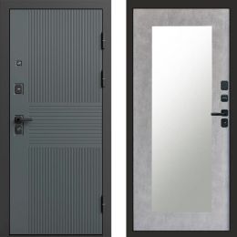 Входная дверь Termo-door Селект Графит - Зеркало триумф Бетон светлый