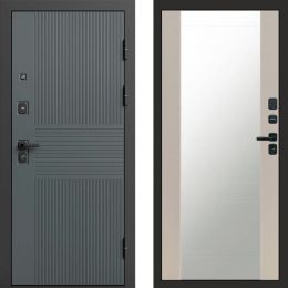 Входная дверь Termo-door Селект Графит - Зеркало Слоновая кость
