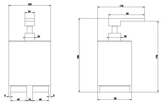 Gessi Rettangolo Диспенсер для жидкого мыла 20838 схема 10 Gessi Rettangolo Диспенсер для жидкого мыла 20838 схема 10