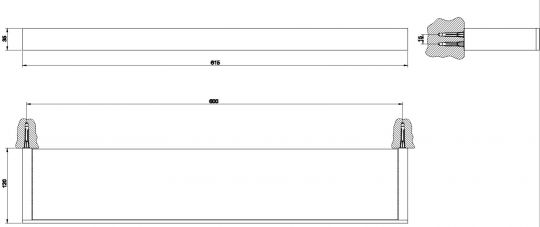 Gessi Rettangolo Полка 20945 60 см схема 3