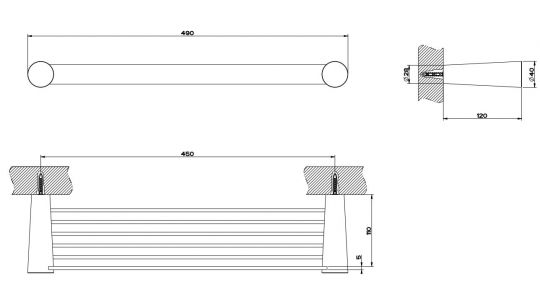 Gessi Cono Полка для душа 45549 45 см схема 3