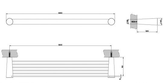 Gessi Cono Полка для душа 45550 60 см схема 3 Gessi Cono Полка для душа 45550 60 см схема 3