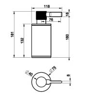 Gessi Inciso Диспенсер для жидкого мыла 58538 схема 2 Gessi Inciso Диспенсер для жидкого мыла 58538 схема 2