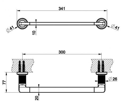 Gessi Inciso Полотенцедержатель 58497 схема 2 Gessi Inciso Полотенцедержатель 58497 схема 2