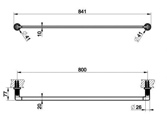 Gessi Inciso Полотенцедержатель 58505 схема 2 Gessi Inciso Полотенцедержатель 58505 схема 2