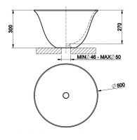 Раковина Gessi Goccia 3913 50х50 схема 2 Раковина Gessi Goccia 3913 50х50 схема 2