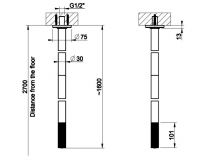 Излив потолочный Gessi Inciso 58199 схема 2 Излив потолочный Gessi Inciso 58199 схема 2