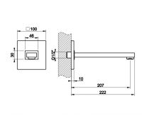 Излив настенный Gessi Rettangolo 20114 схема 2 Излив настенный Gessi Rettangolo 20114 схема 2