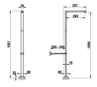 Излив напольный Gessi Rettangolo 20396 схема 2 Излив напольный Gessi Rettangolo 20396 схема 2