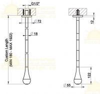 Излив для раковины потолочный Gessi Goccia 33799 длина под заказ схема 2 Излив для раковины потолочный Gessi Goccia 33799 длина под заказ схема 2