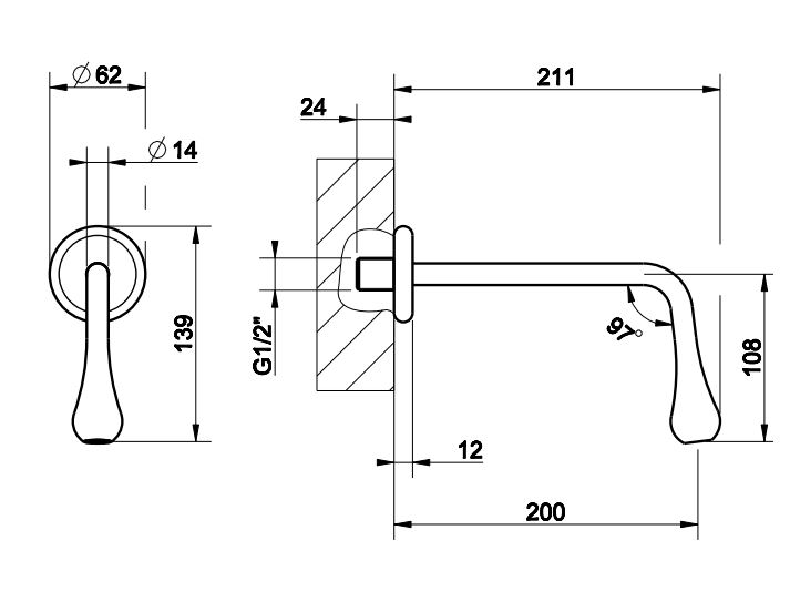 Излив для раковины Gessi Goccia 33715 ФОТО