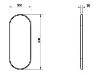 Настенное зеркало Gessi Goccia 39153 36х90 схема 2 Настенное зеркало Gessi Goccia 39153 36х90 схема 2