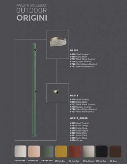 Уличная душевая стойка Gessi Origini 63209 схема 4