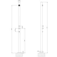 Душевая стойка уличная Gessi Origini 63210 схема 3