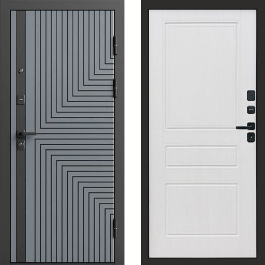 Входная дверь Termo-door Квантум Грей - Классика Белое дерево