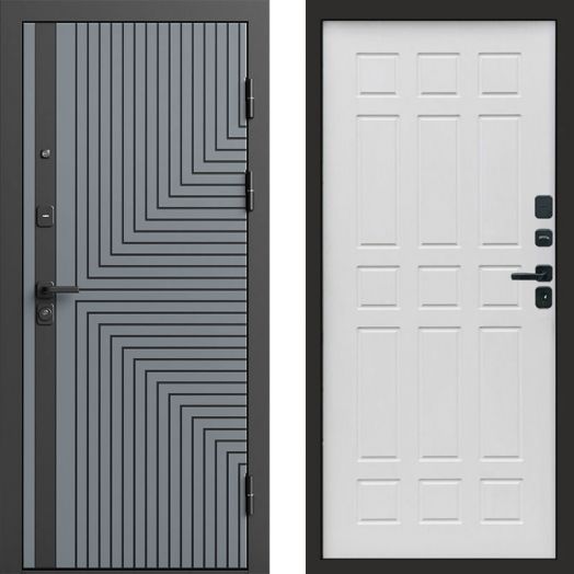 Входная дверь Termo-door Квантум Грей - Спарта Белое дерево