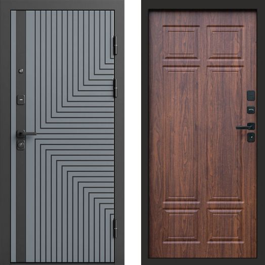 Входная дверь Termo-door Квантум Грей - Орех премиум