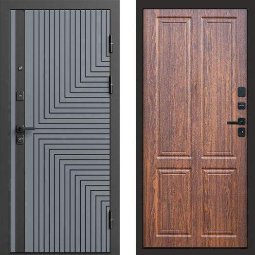 Входная дверь Termo-door Квантум Грей - Орех стандарт