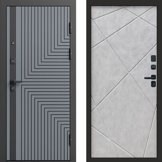 Входная дверь Termo-door Квантум Грей - Лучи Бетон светлый