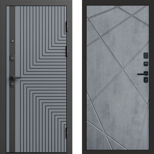 Входная дверь Termo-door Квантум Грей - Лучи Бетон темный