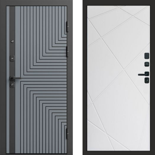 Входная дверь Termo-door Квантум Грей - Лучи Белый