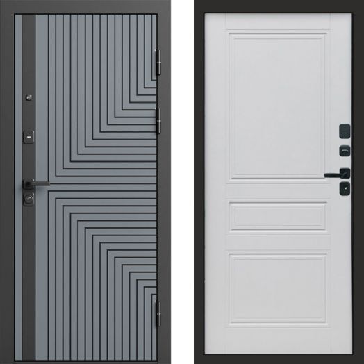 Входная дверь Termo-door Квантум Грей - Классик Белый софт