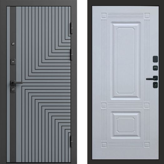 Входная дверь Termo-door Квантум Грей - Мадрид Белый софт