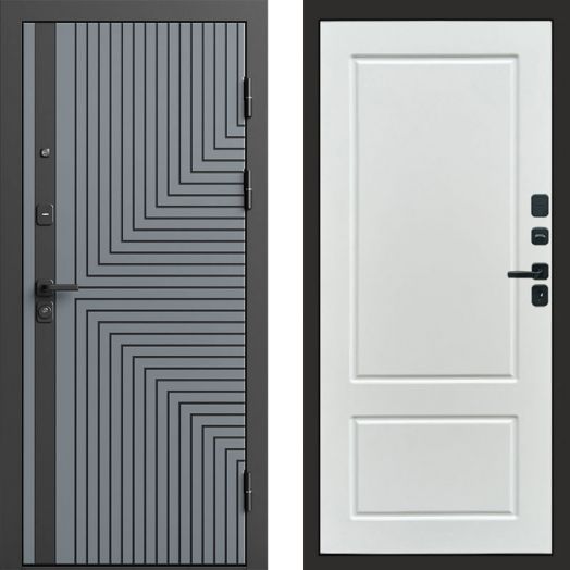 Входная дверь Termo-door Квантум Грей - Марсель Белый софт