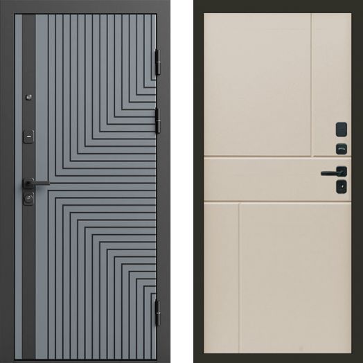 Входная дверь Termo-door Квантум Грей - Горизонт Слоновая кость