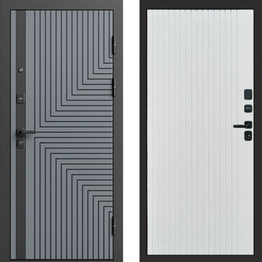 Входная дверь Termo-door Квантум Грей - FLAT Белый софт