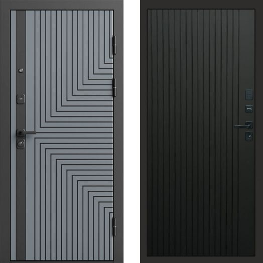 Входная дверь Termo-door Квантум Грей - FLAT Черный кварц