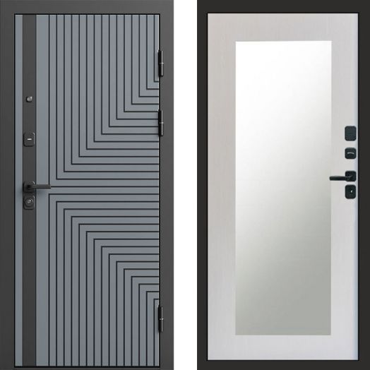 Входная дверь Termo-door Квантум Грей - Зеркало триумф Лиственница
