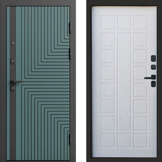 Входная дверь Termo-door Квантум velutto verde - Престиж Белое дерево