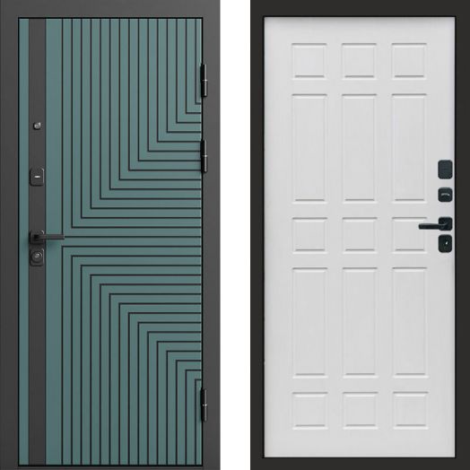 Входная дверь Termo-door Квантум velutto verde - Спарта Белое дерево