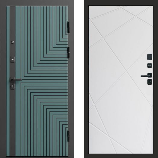 Входная дверь Termo-door Квантум velutto verde - Лучи Белый