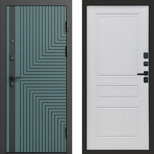 Входная дверь Termo-door Квантум velutto verde - Классик Белый софт