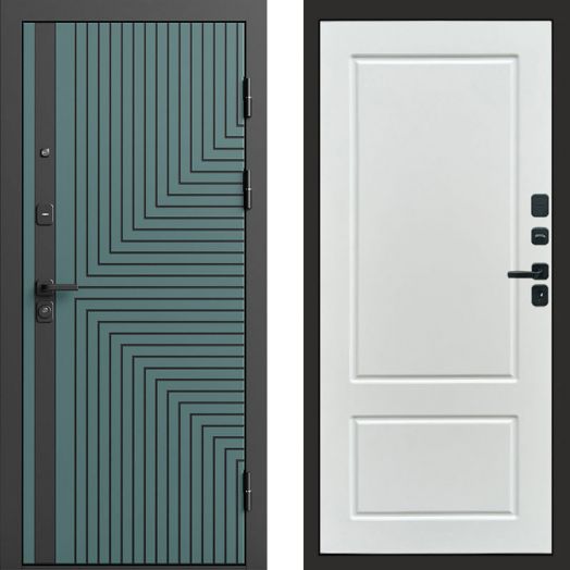 Входная дверь Termo-door Квантум velutto verde - Марсель Белый софт